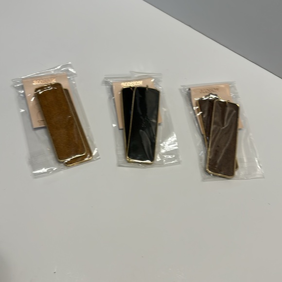 Blossom (Set of 3) Black , Brown, Light Brown Earrings Two All Gold Trim New - Picture 6 of 17